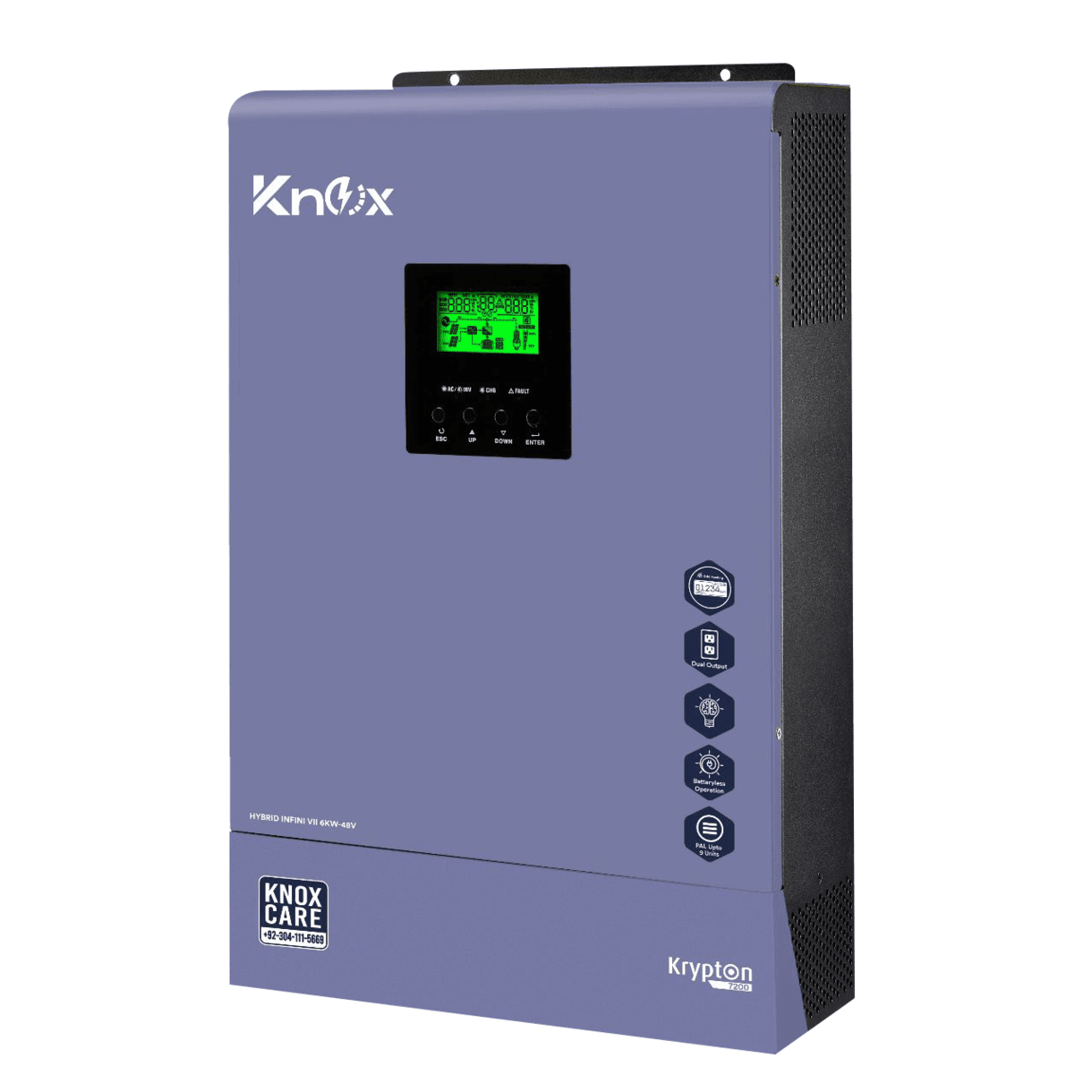 Knox Krypton 7200 Infini VII 6kW-48V Hybrid Solar Inverter Price in Pakistan Knox Krypton 7200 Infini VII 6kW-48V Hybrid Solar Inverter Price in Pakistan